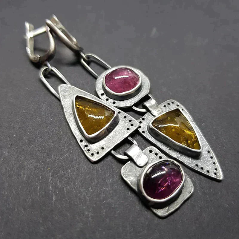 Retro Geometric Triangle Earrings