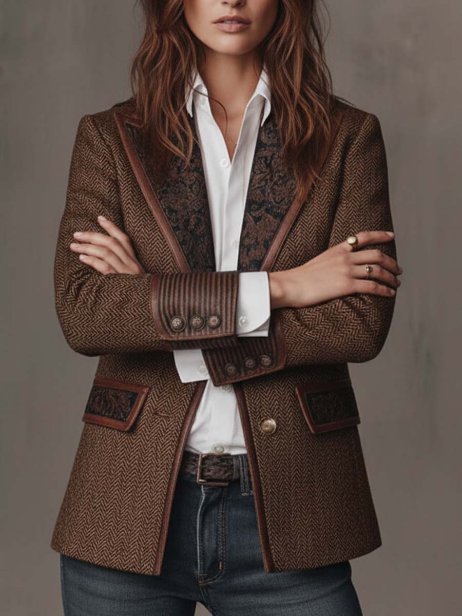 Gisèle | Chevron-Print Blazer