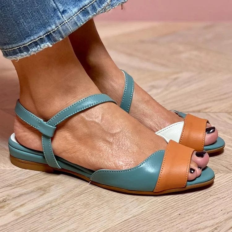 Sandales à bout ouvert avec bride arrière et blocs de couleur