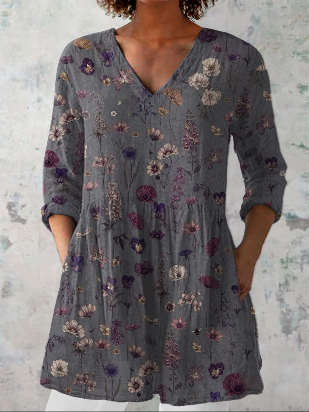 Kira | Lange Bluse mit auffälligem Muster