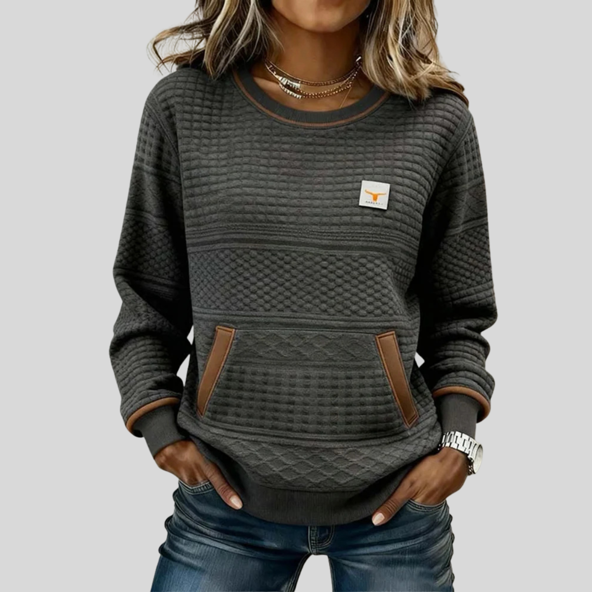 Noelle | Colorblock Rundhals-Sweatshirt