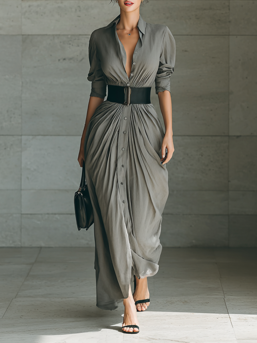 Zéphyrine | Lange Faltenkleid