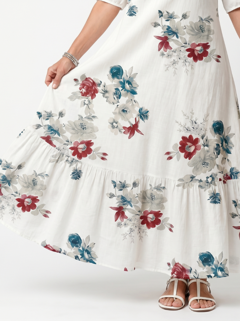Maeva | Midi-Kleid mit Taillenschnürung