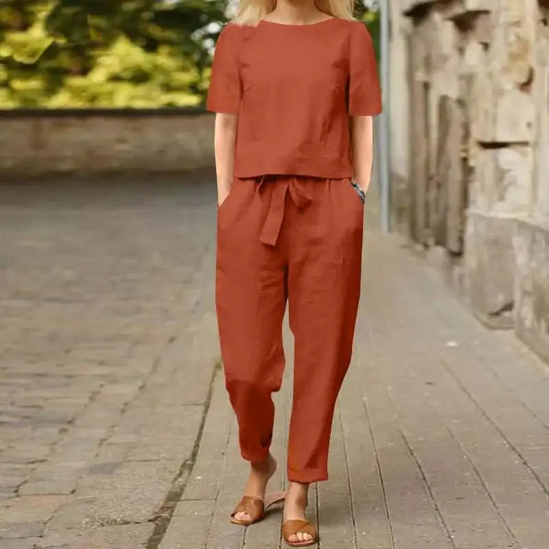 Alessa™ | Ensemble chemisier et pantalon élégant