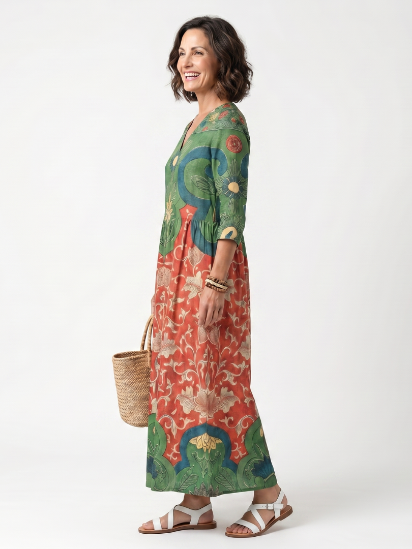 Sloane | Midi-Dress mit V-Ausschnitt