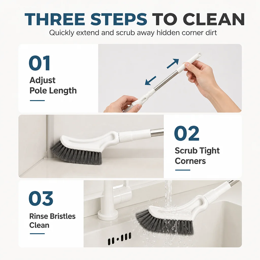 Brosse de nettoyage télescopique multifonction