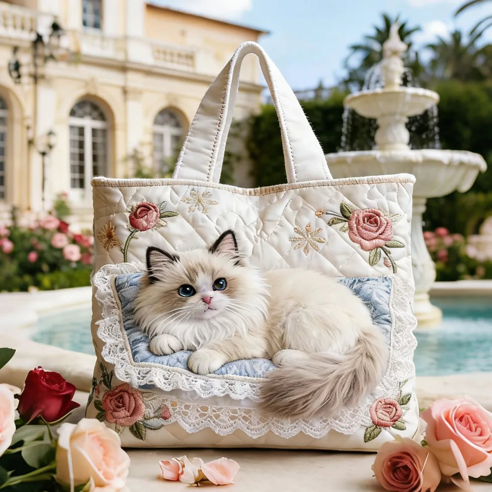 Ensemble de chaton de jardin de roses | Sac à bandoulière fait main
