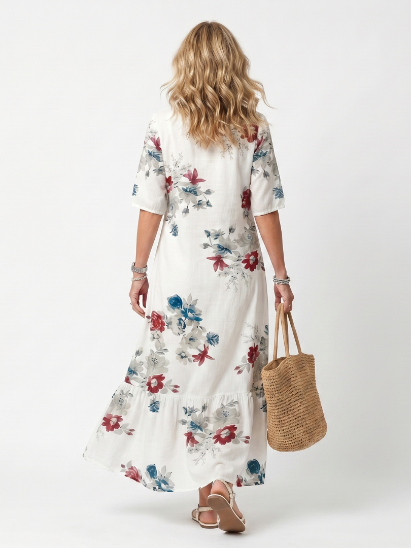 Maeva | Midi-Kleid mit Taillenschnürung