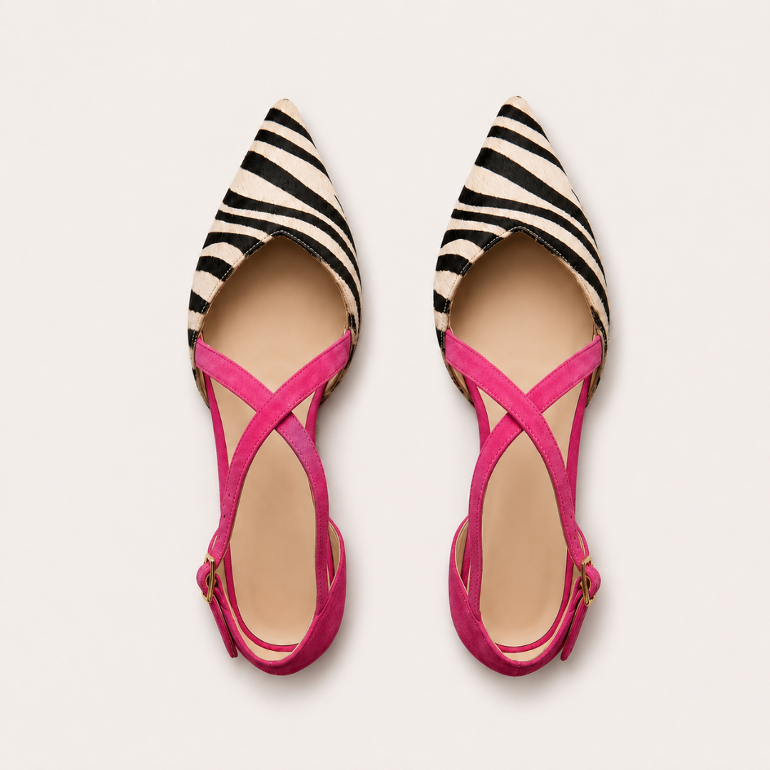 Valerina™ - Bicolore Ballerinas mit Kreuzriemen