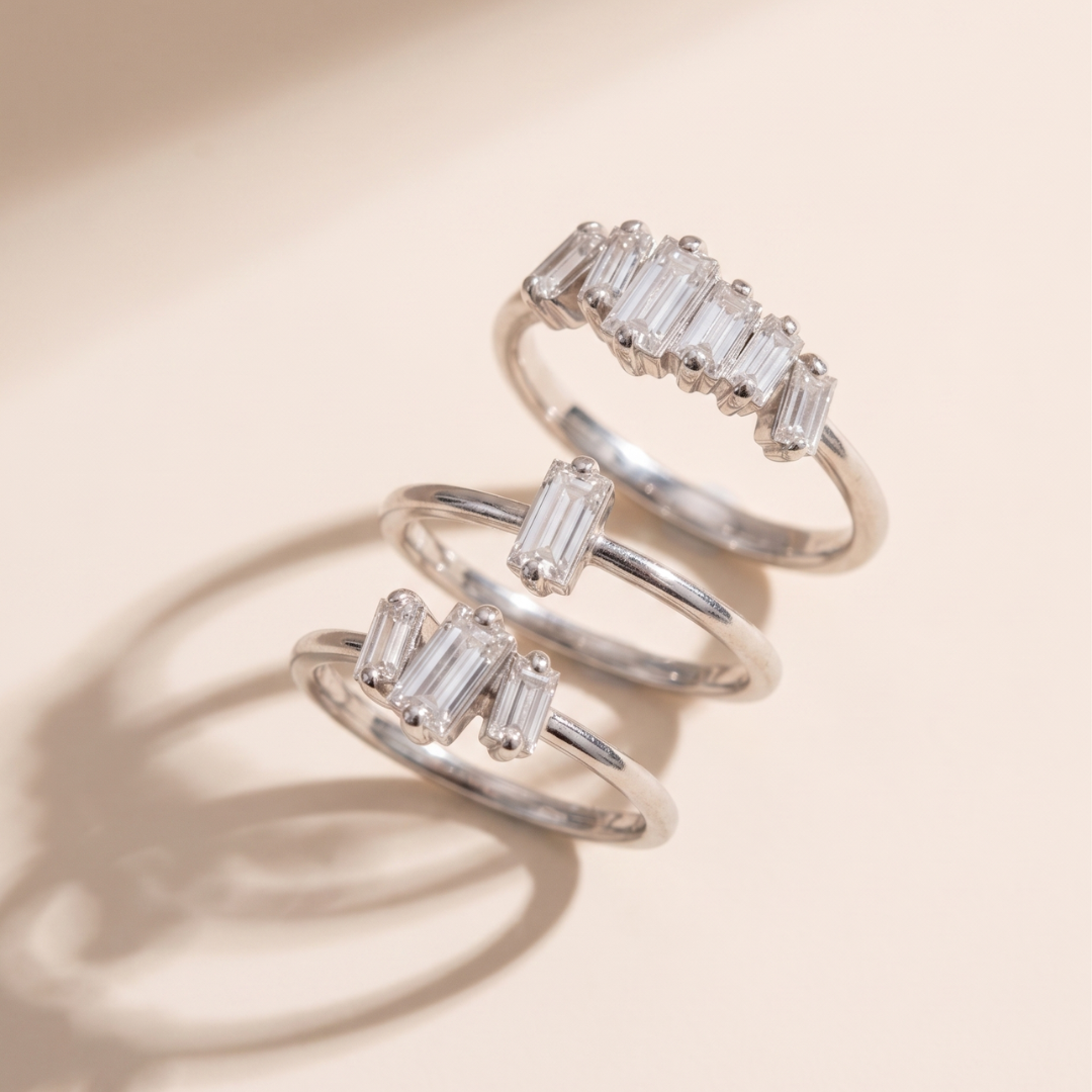 Lunaria™ - Elegantes Ring-Set mit Baguette-Design