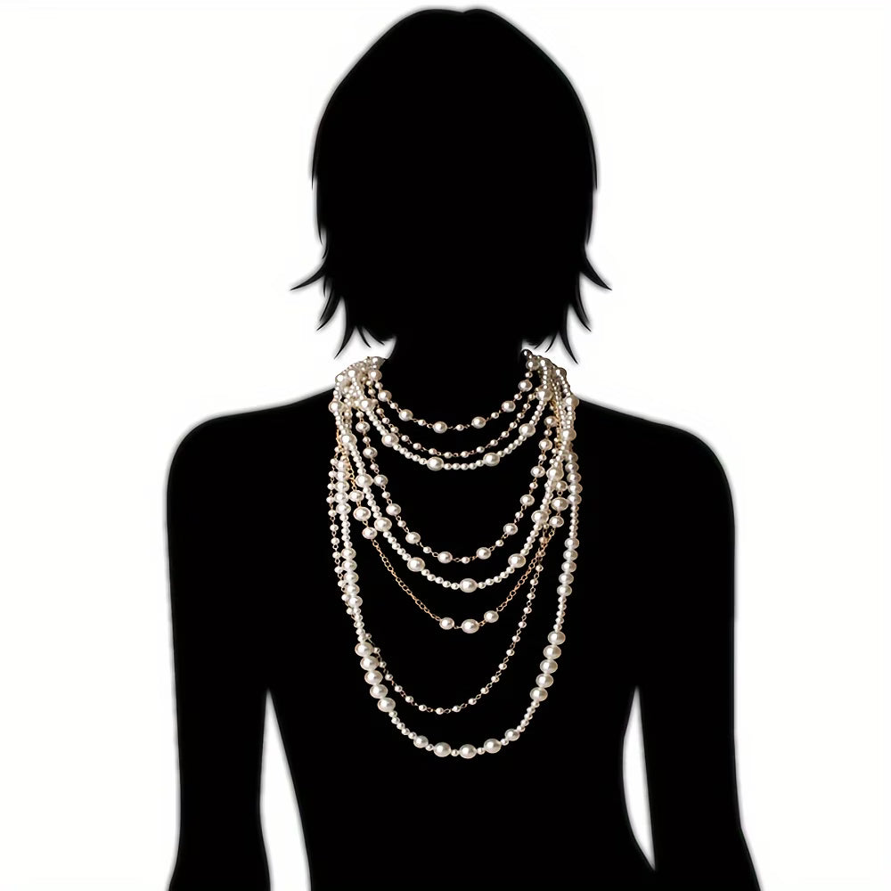 Boho mehrlagiges Perlen Statement-Set
