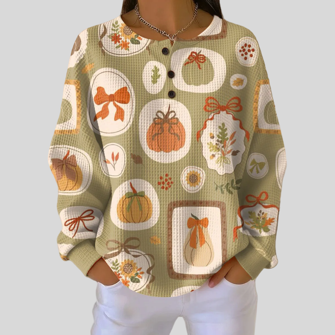 Tawnie | Sweatshirt mit Pumpkin-Design und Schleifen