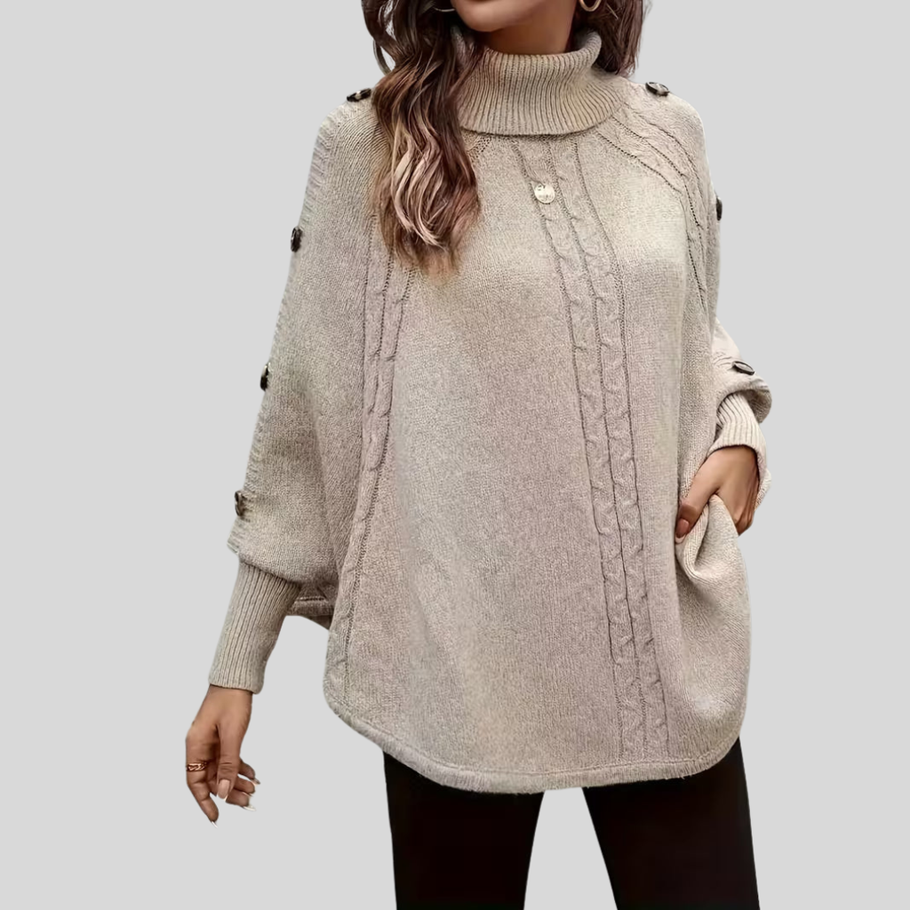 Norelle | Hochkragen-Strickpullover mit Zopfmuster