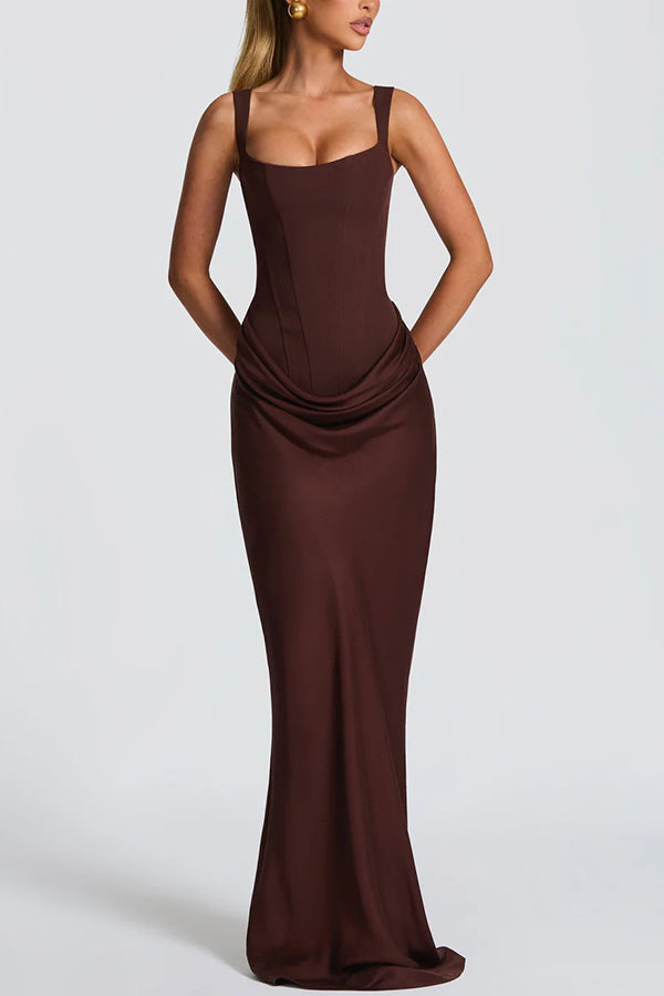 Éléonore | Maxikleid mit eckigem Dekolleté