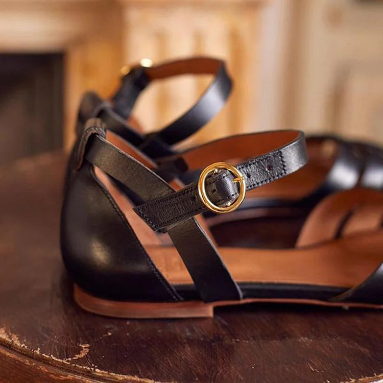Einfarbige Cut-Out Peeptoe Sandalen mit Knöchelriemen und Schnallenverschluss