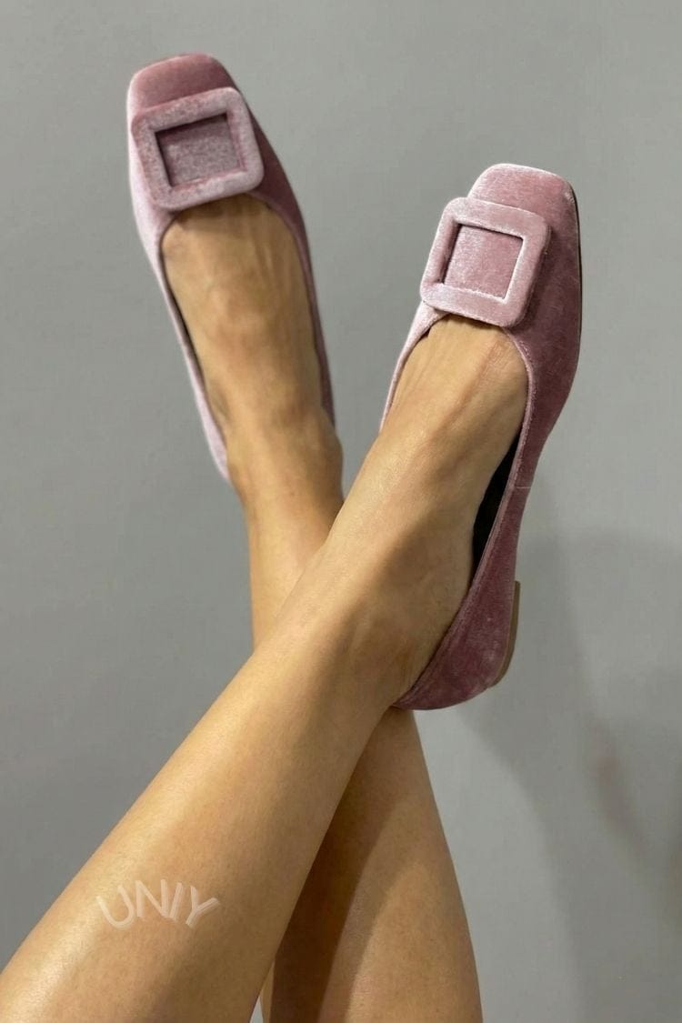 Ballerines Velsche à bout carré et boucle
