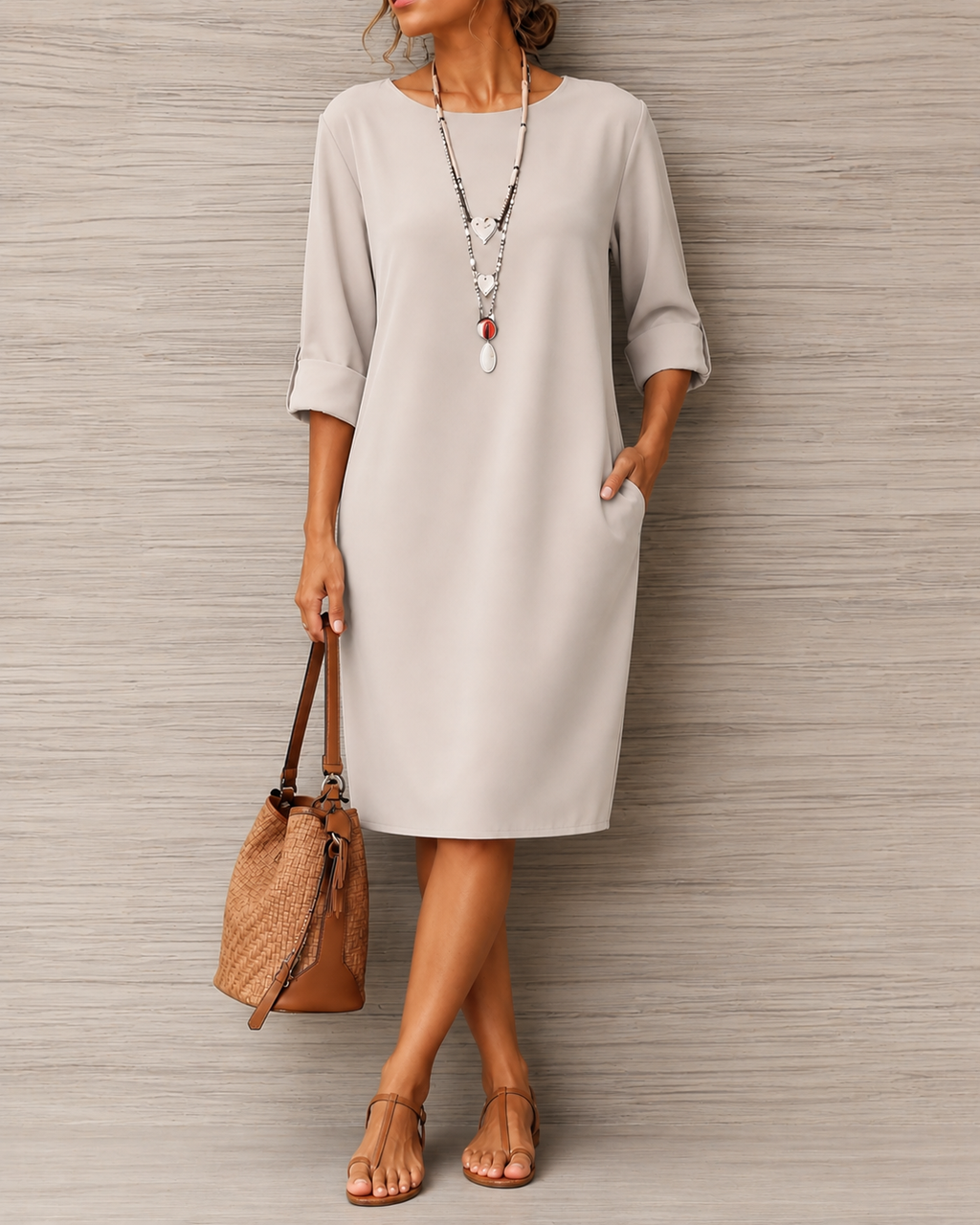 Elara™ | Fließendes Midikleid mit schmeichelnder Passform