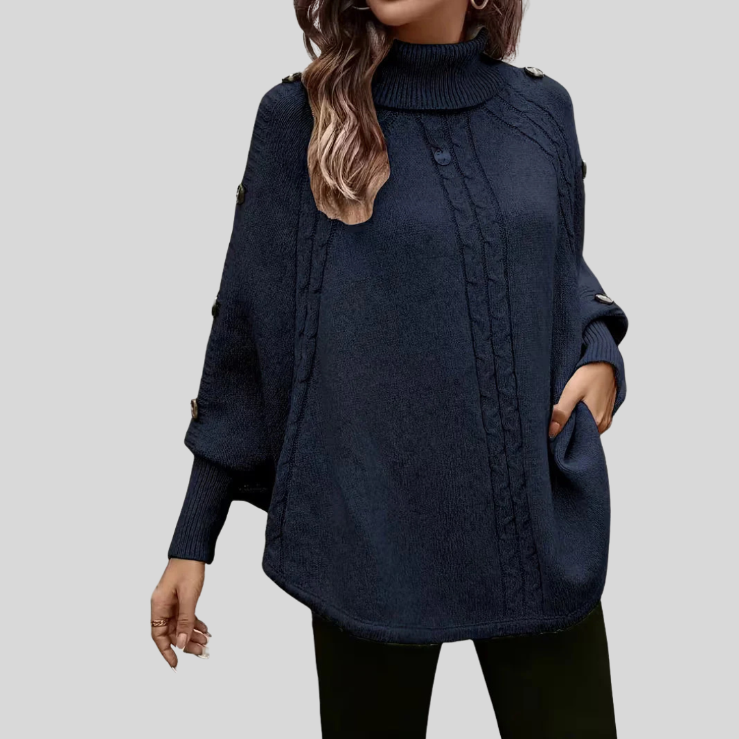 Norelle | Hochkragen-Strickpullover mit Zopfmuster