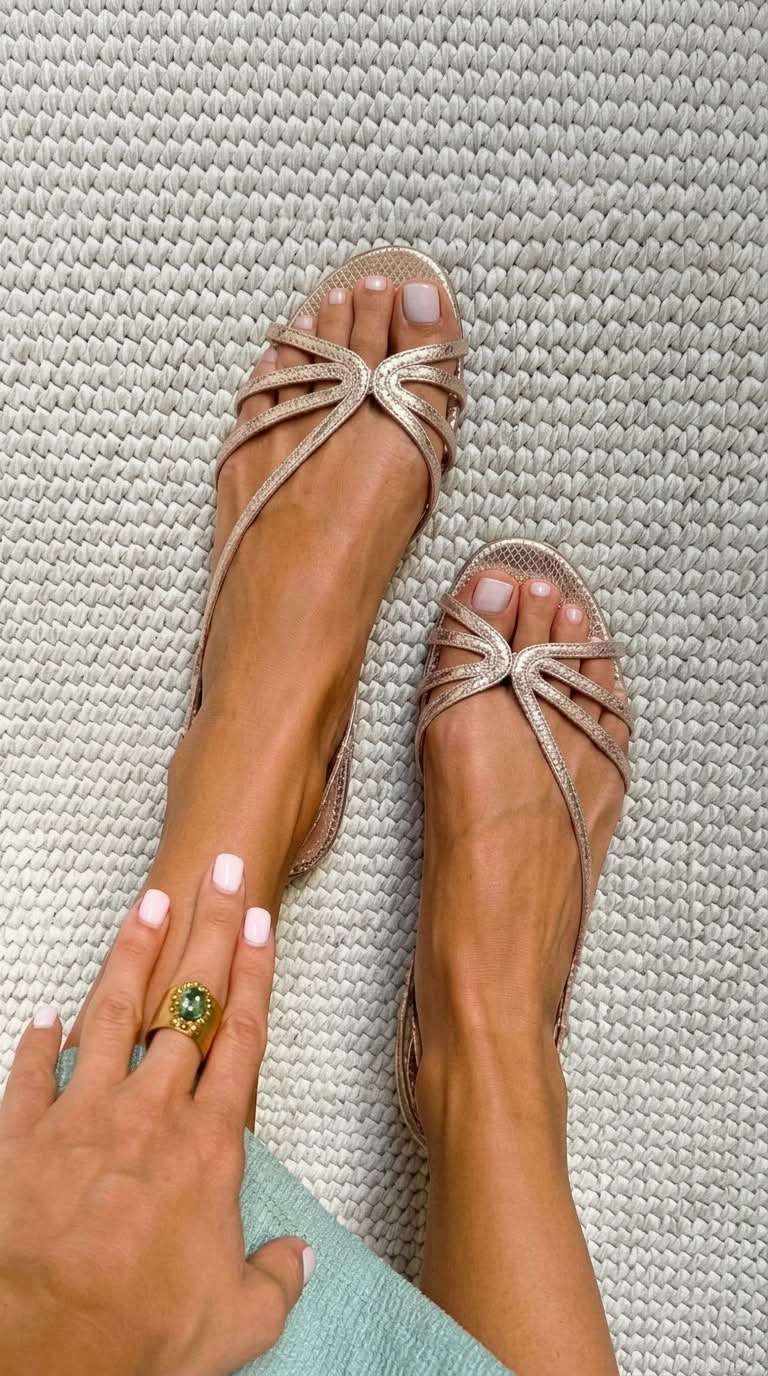 Sandales effet peau de serpent avec brides métallisées
