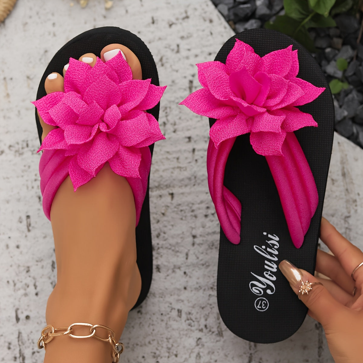 Sandrine Elegante Blüten Sandalen