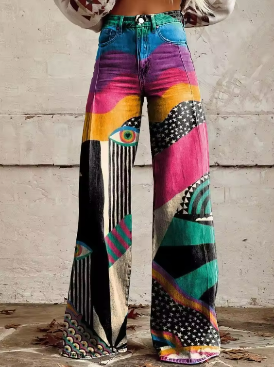 Talia - Pantalon large style bohème