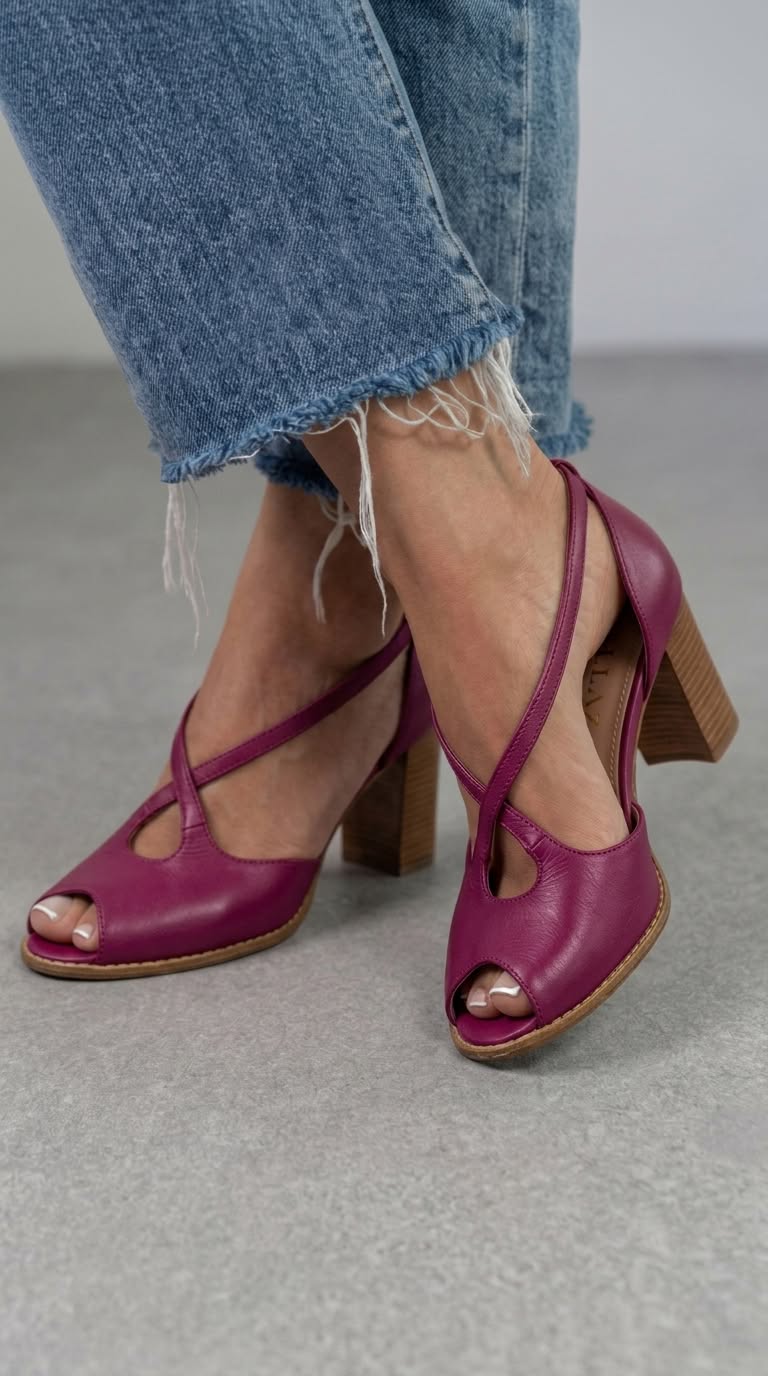 Elegante Puderrosa und Rosa Sandalen mit offenen Zehen, gekreuzten Riemen und Blockabsatz