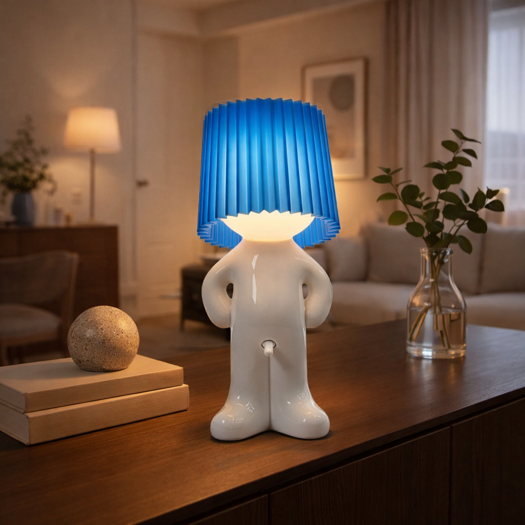 LeuchtMann™ – Lampe de table décorative avec abat-jour coloré