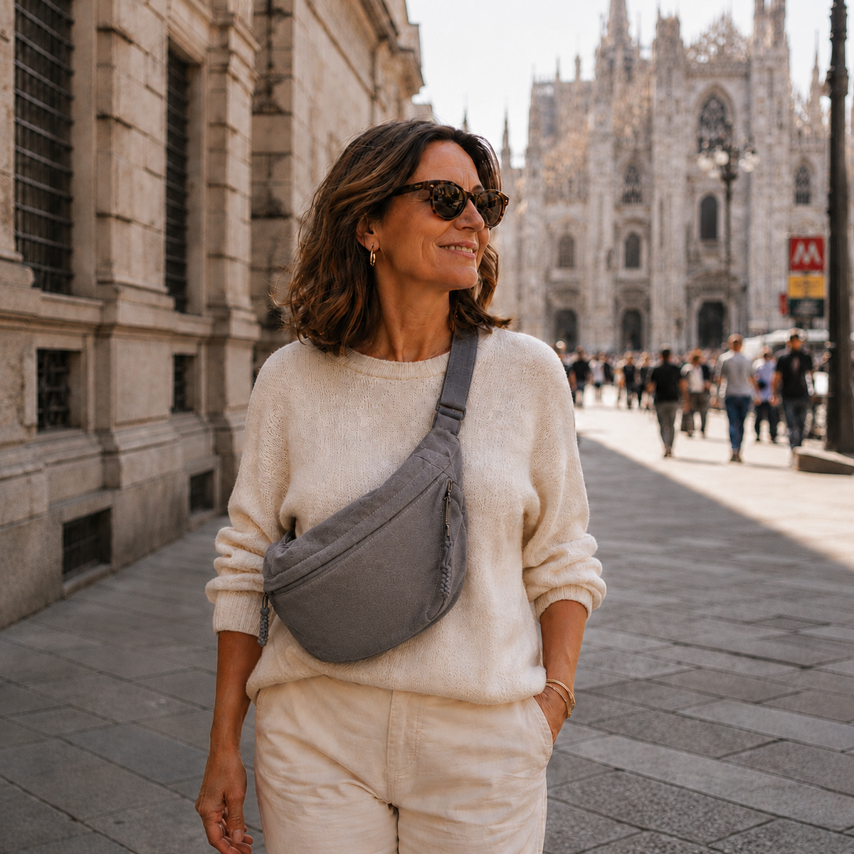 Chiara | Graue Schultertasche