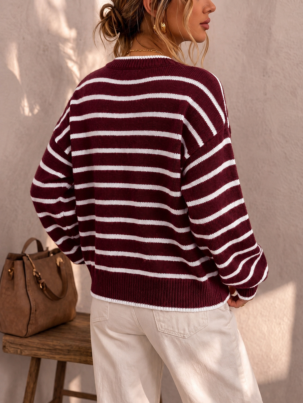 Céliane | Chic Striped Knit Cardigan
