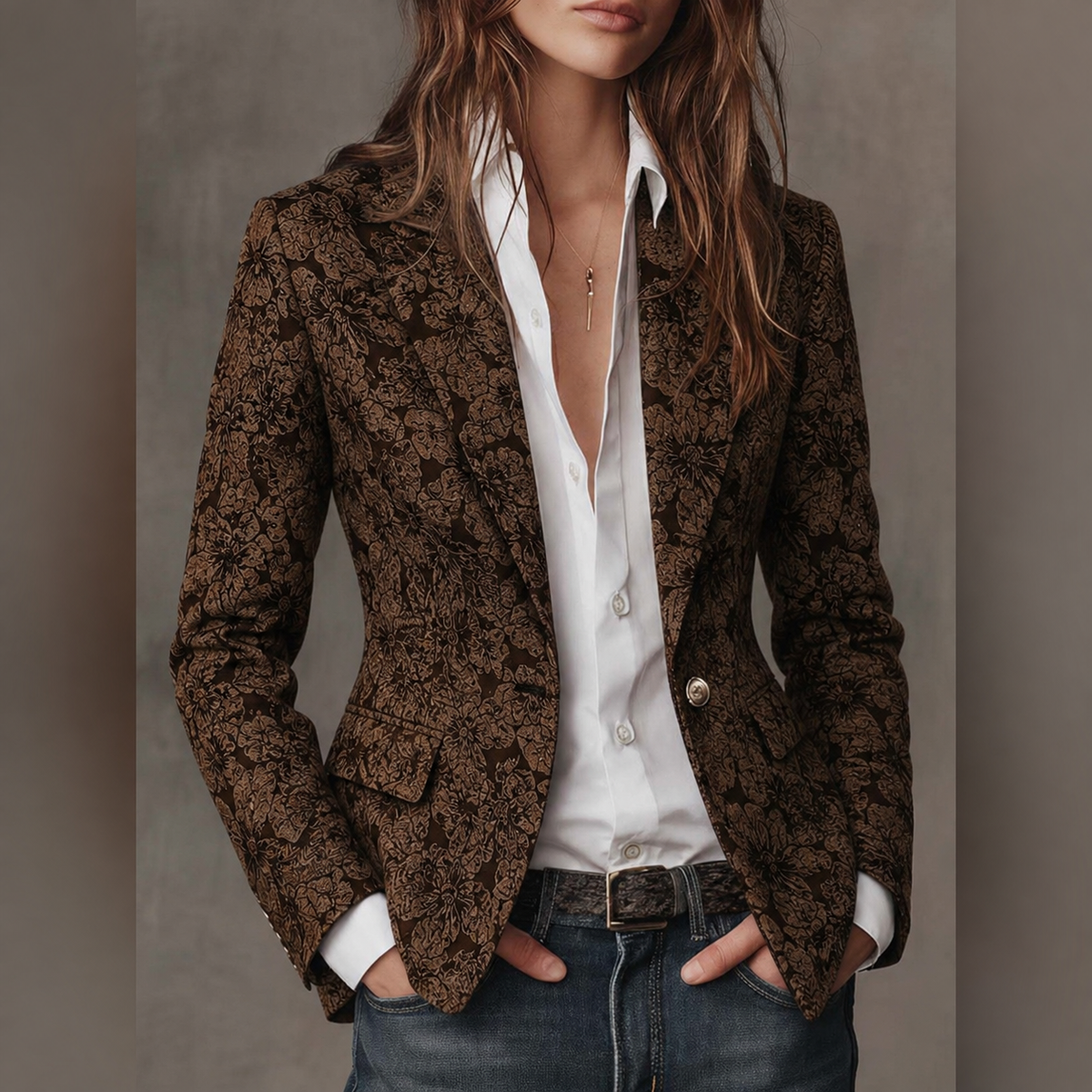Estelle | Tailored Jacquard Cashmere Blazer