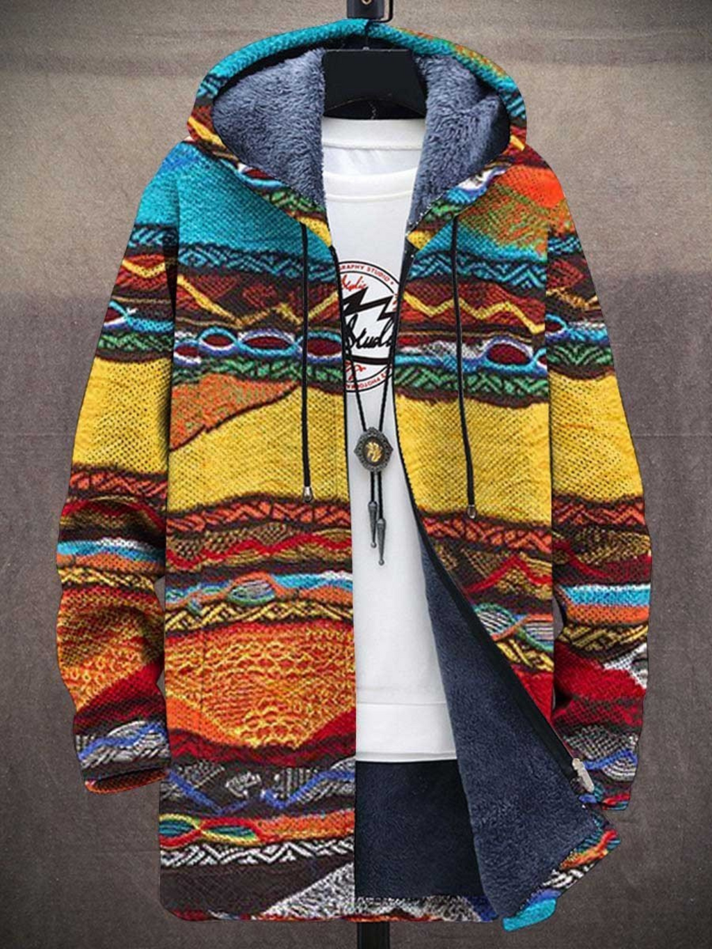 Jindalee™ - Sweat à capuche zippé luxueux d'inspiration artistique