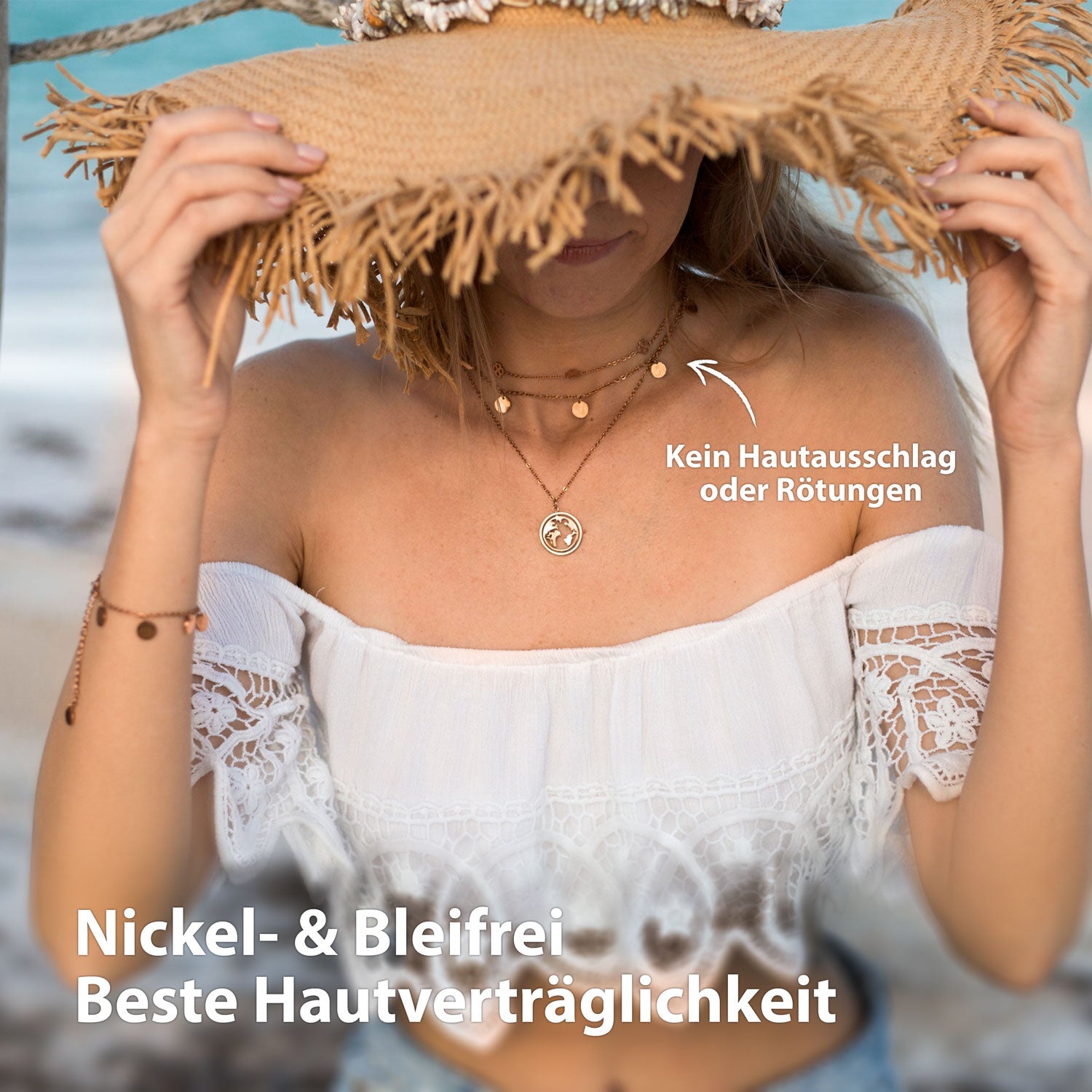 Bundle : chaîne à plaques BonnyCoin + bracelet en or rose