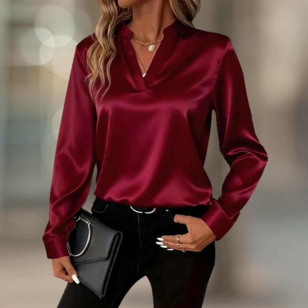 Blouse femme Lumière Elegant Luxe Satin à col V