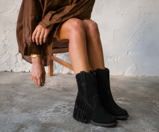 Élise™ | Bottes Frangées Suédées