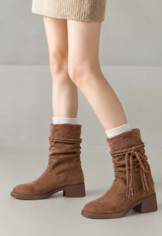 Camille™ | Bottines Suédées à Franges