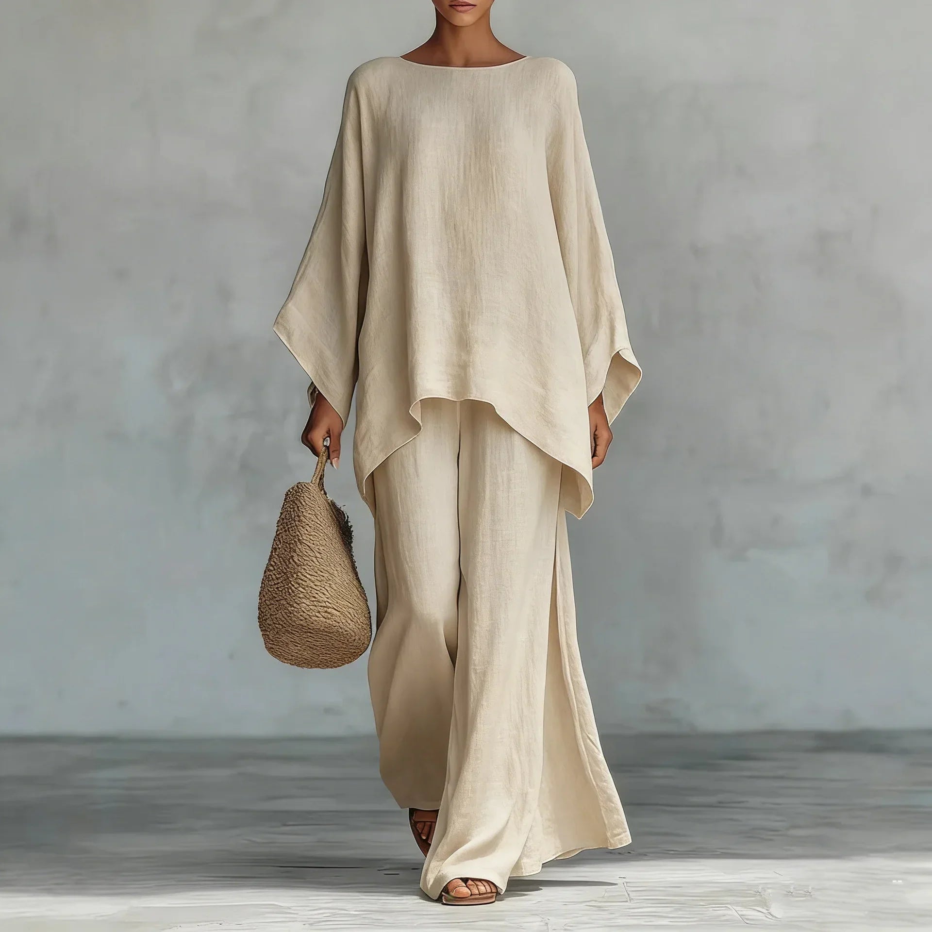 Fernanda | Ensemble femme composé d'un haut à manches longues et d'un pantalon large