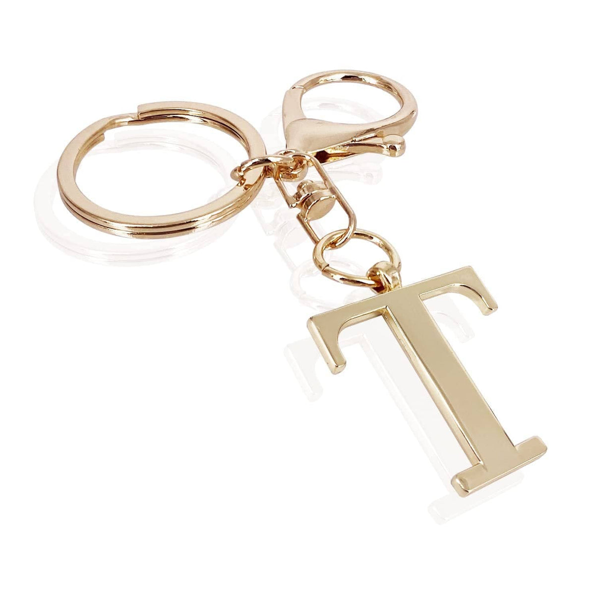 Initiale | Porte-clés doré élégant