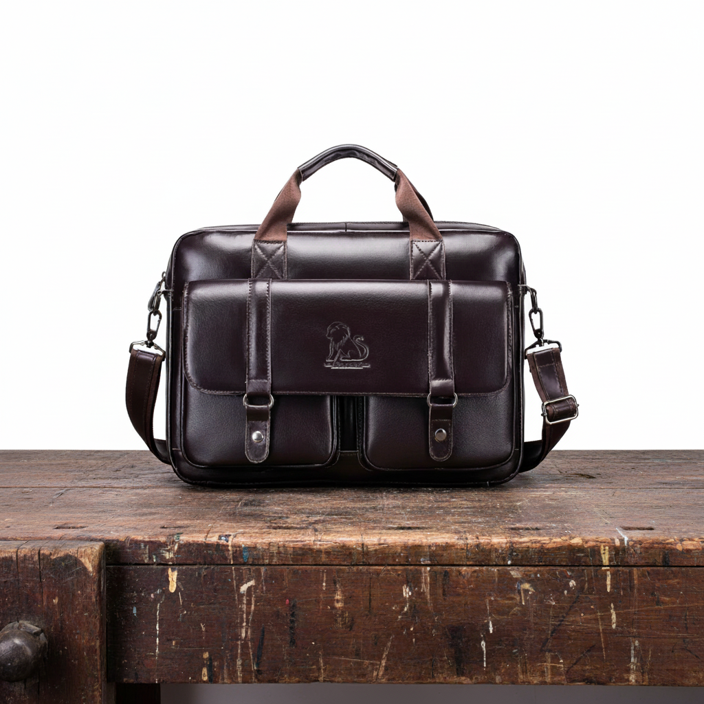 Porte-documents en cuir massif