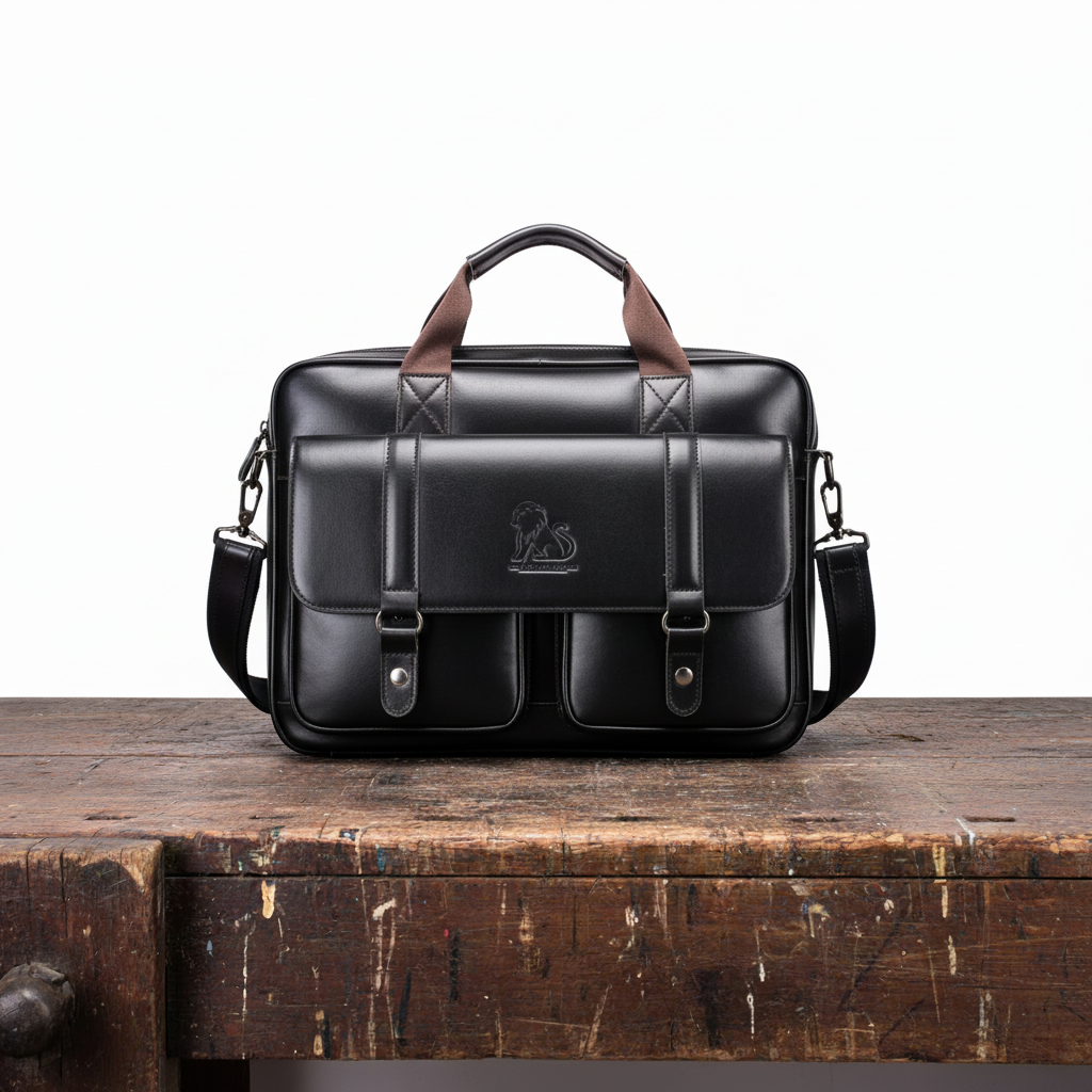 Porte-documents en cuir massif