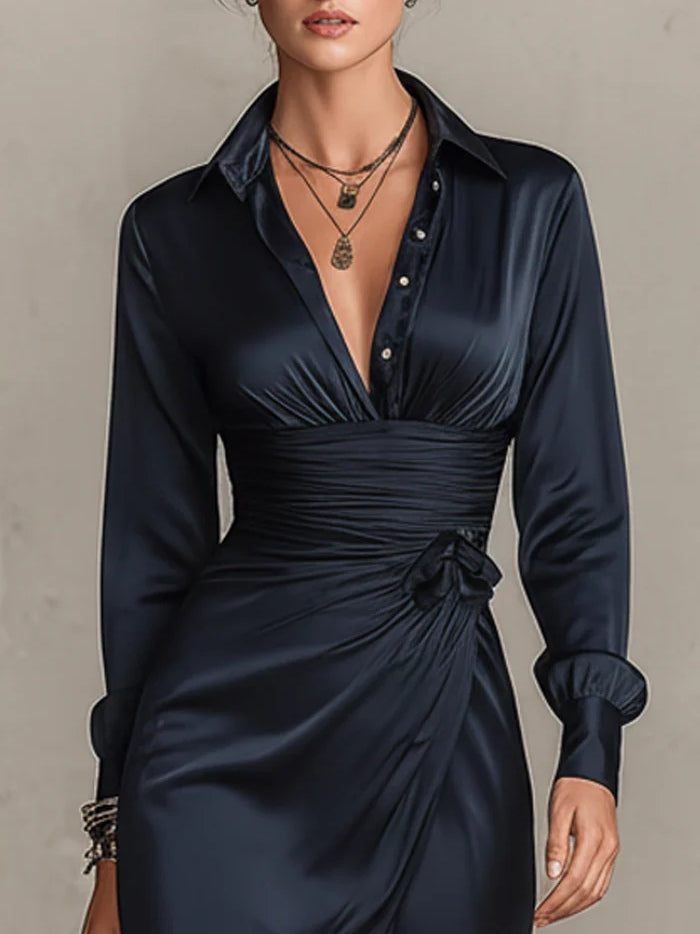 Marielle™ | Mini-robe en satin avec nœud