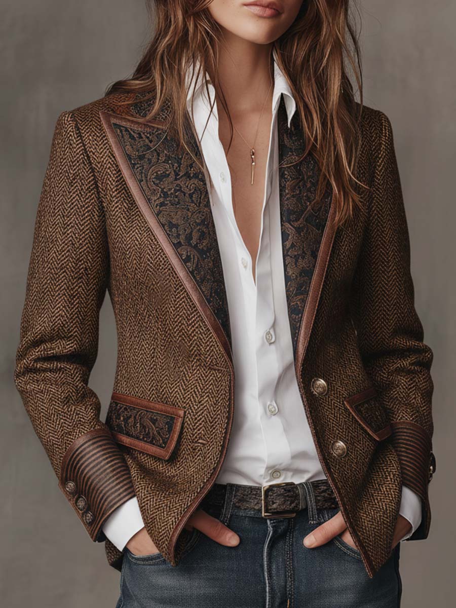 Gisèle | Chevron-Print Blazer