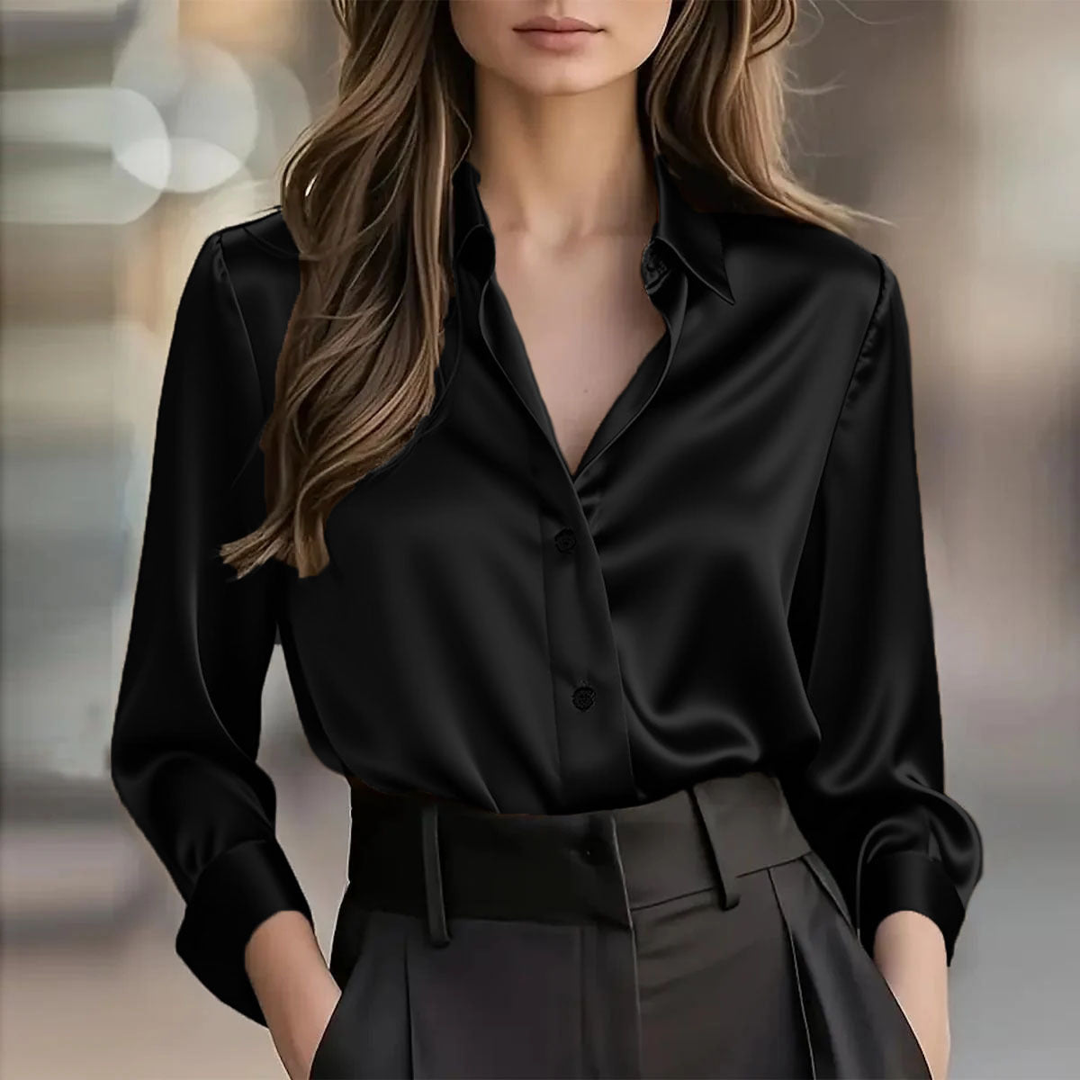 Chemisier Soho Luxe en satin pour femme