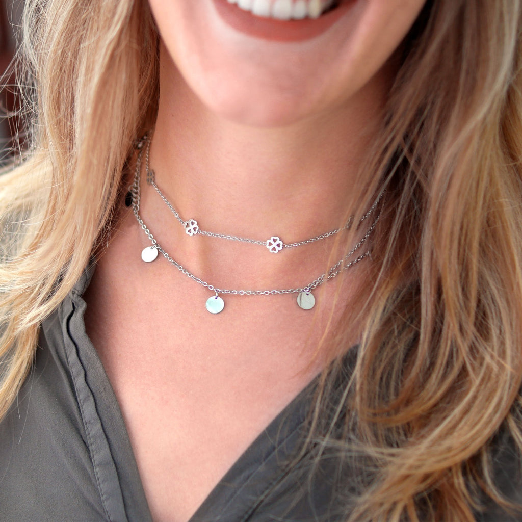 BonnyBliss collier trèfle argent
