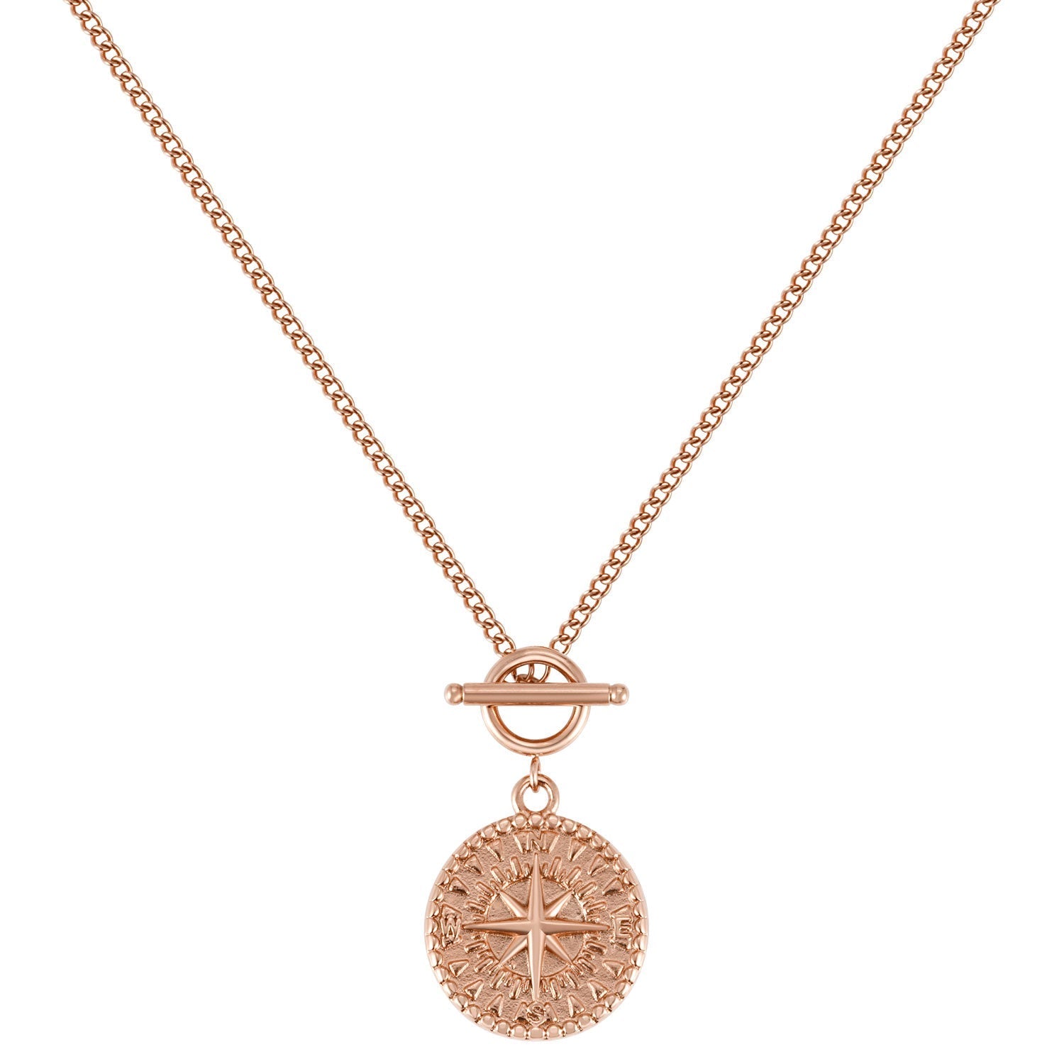Collier BonnyCompass avec pendentif boussole or rose
