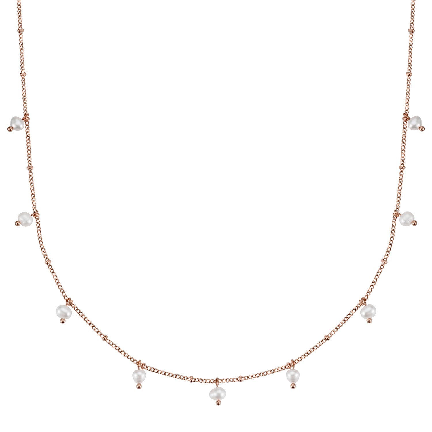 Collier BonnyOcean en or rose avec de véritables perles d'eau douce