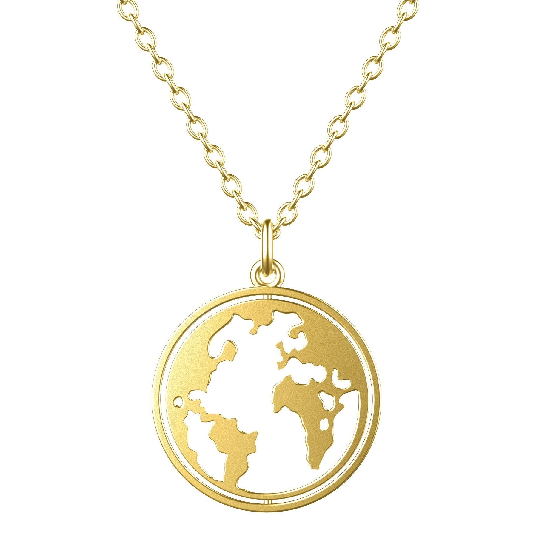 Collier BonnyWorld avec globe rotatif doré