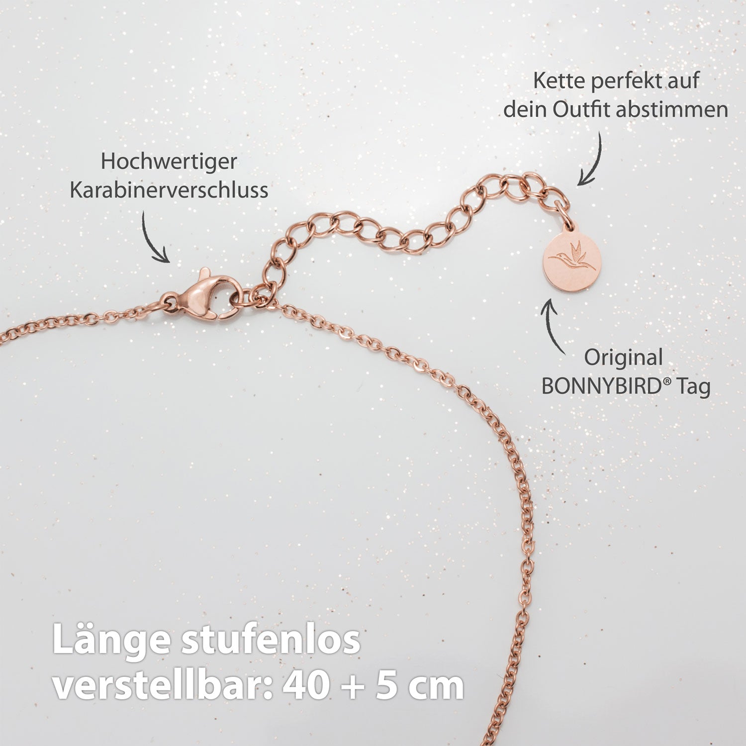 Collier BonnyWorld avec rose globe tournante