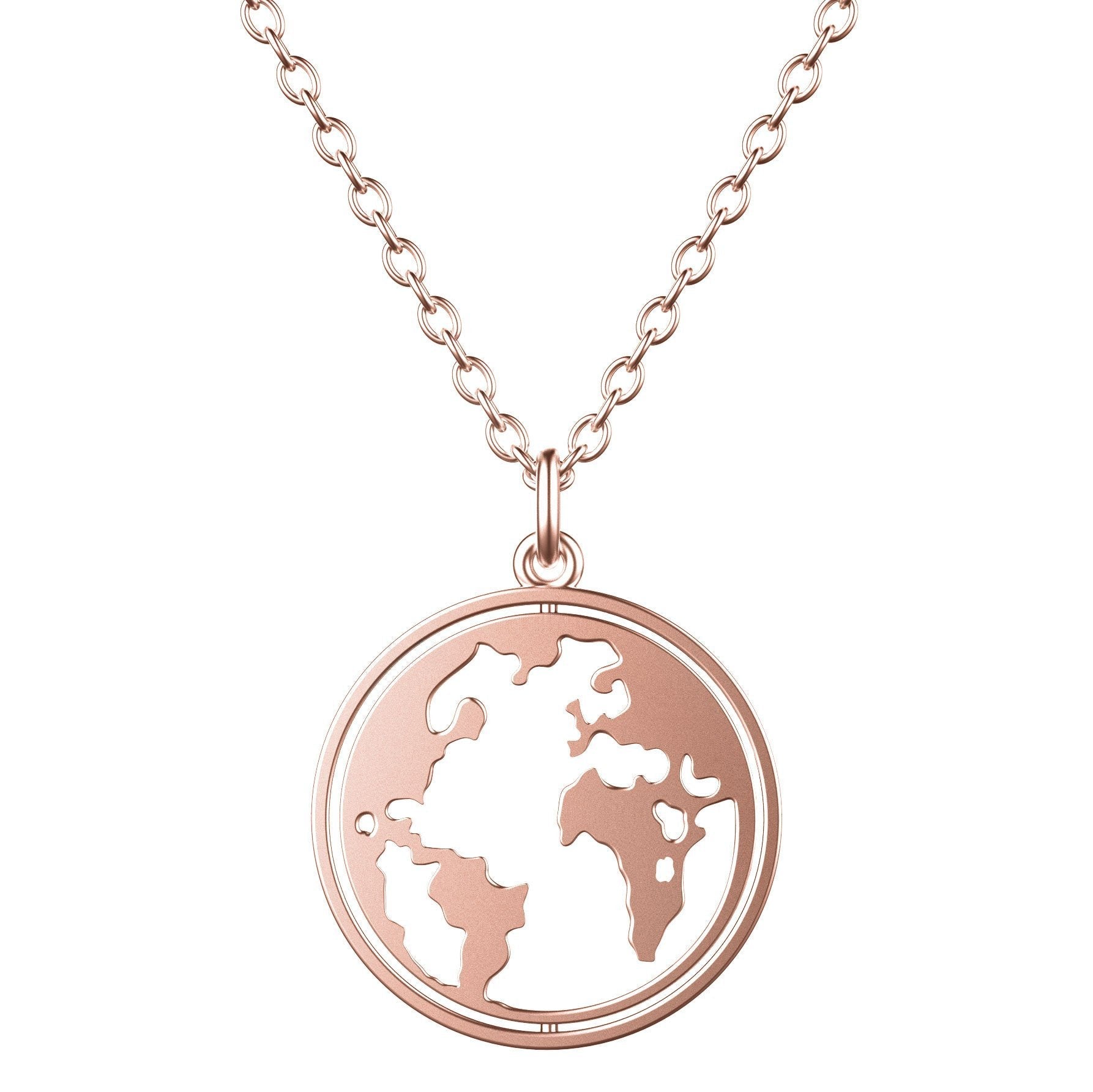 Collier BonnyWorld avec rose globe tournante