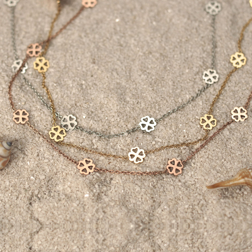 Bundle : Collier BonnyBliss Trèfle + Bracelet Or rose
