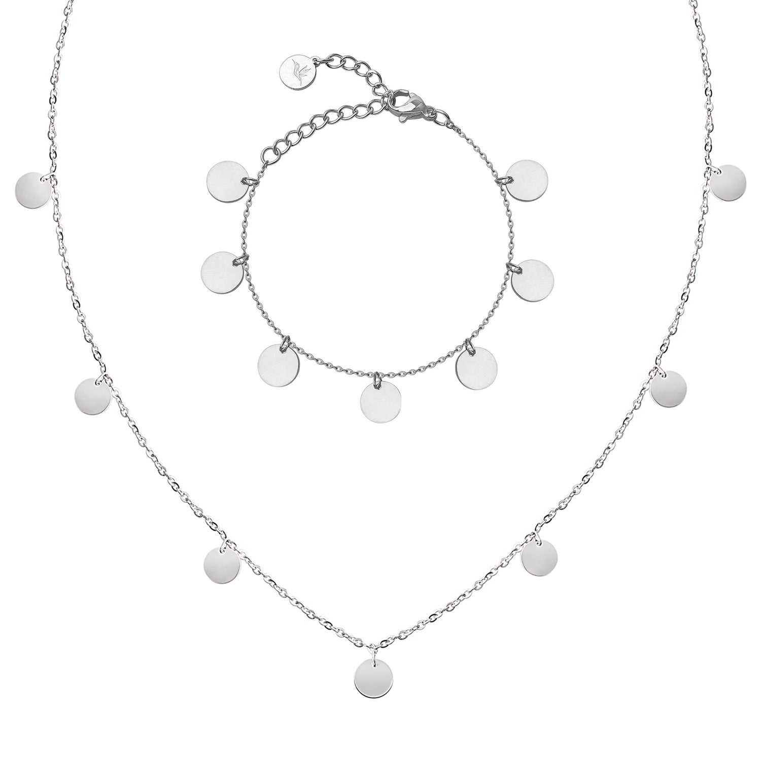 Bundle : chaîne à plaques BonnyCoin + bracelet en argent